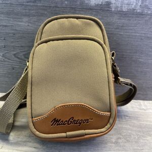 MacGregor Small Camera Bag Padded with Adjustable Strap Khaki, 2 Zip Compartment